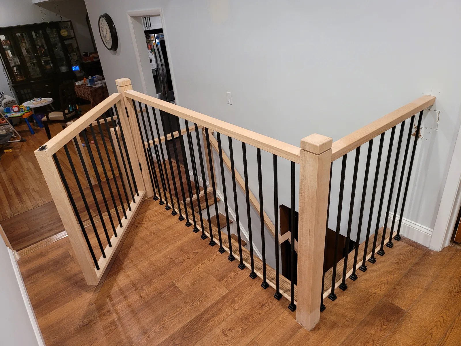 Custom interior stair railing installation in Bergen County NJ