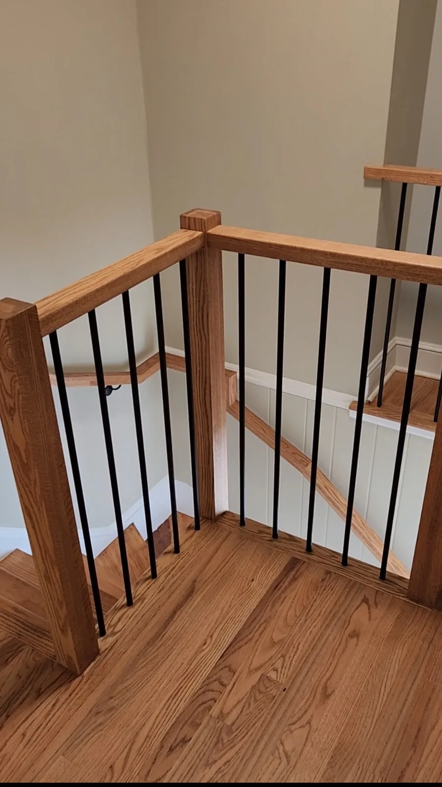 Interior stair railing detail in Bergen County NJ
